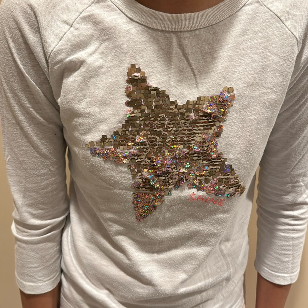 J. Crew white star t